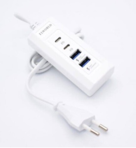 Statie universala Smartix cu incarcare rapida 20W/3.1A, 4 Port-uri 2x USB si 2x Type-C, Indicator LED, Alb - Img 2