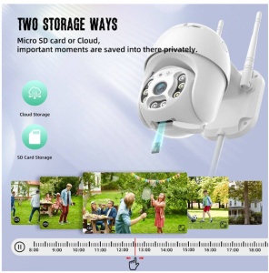 Camera supraveghere 360° 2MP, Exterior, Interior, WiFi, Card TF, Control la distanta, Alb - Img 4