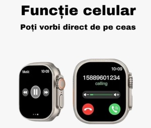 Ceas Inteligent SmartWatch 2.1 inch, Apel Bluetooth, Incarcator Wireless, metal, Notificari Apel si Retele Sociale, Oximetru, Ritm Cardiac, Termometru, Monitorizare somn, 105 M - Img 4