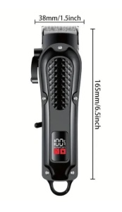 Masina de tuns profesionala cu acumulator, Afisaj LED, 4 gratare, USB, Negru