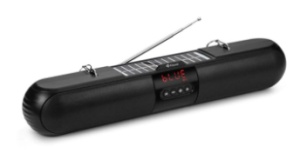 Soundbar Portabil Incarcare Solara cu Radio, Bluetooth, Card, USB, AUX, Display, Joc de Lumini Negru - Img 2