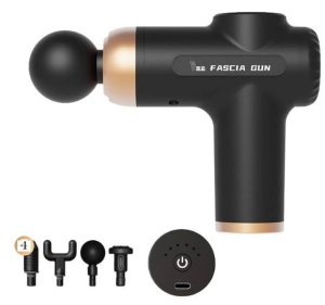 Aparat pentru Masaj, Tip pistol, 4 Capete Interschimbabile, Pentru Gat, Spate, Maini, Picioare, Anti Celulita, Negru - Img 3