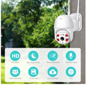 Camera supraveghere 360° 2MP, Exterior, Interior, WiFi, Card TF, Control la distanta, Alb - Img 5