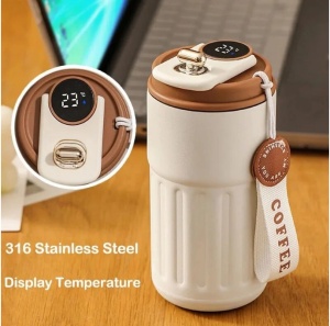 Cana termica 450ml, 316 otel inoxidabil, display inteligent temperatura, multicolor - Img 5