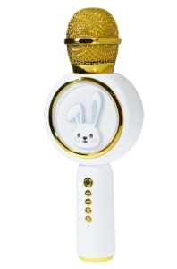 Microfon Karaoke cu bluetooth, boxa incorporata si lumini, Bunny