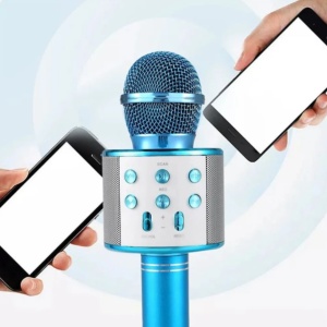 Microfon Karaoke Wireless pentru copii, Boxa integrata, Card SD, USB, Aux, Multifunctional, Stereo - Img 3