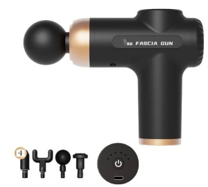 Aparat pentru Masaj, Tip pistol, 4 Capete Interschimbabile, Pentru Gat, Spate, Maini, Picioare, Anti Celulita, Negru - Img 4