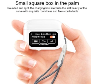 Casti Wireless Touch Screen A9 Pro ANC + ENC, Bluetooth 5.4, Reducere Zgomot, Alb - Img 2
