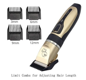 KIT Profesional ingrijire Caini, Pisici Smartix, Masina de taiat unghii, Aparat de tuns animale, Silentioasa, fara fir, Usor de folosit pentru incepatori, Lama de ceramica, 6 capete plus accesorii, Reincarcabila, Auriu - Img 4