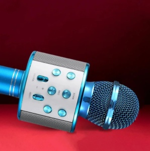 Microfon Karaoke Wireless pentru copii, Boxa integrata, Card SD, USB, Aux, Multifunctional, Stereo - Img 4