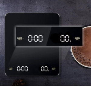 Cantar de Bucatarie pentru Cafea si alte alimente , cu Timer, 0.1g~3Kg, Display LCD, incarcare USB Type-C, Negru - Img 3