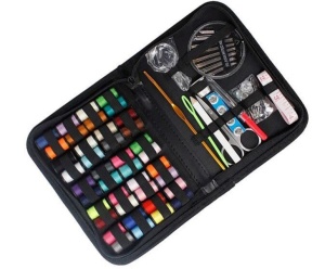 Kit complet pentru cusut 126 piese, cu geanta inclusa, negru