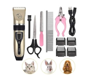 KIT Profesional ingrijire Caini, Pisici Smartix, Masina de taiat unghii, Aparat de tuns animale, Silentioasa, fara fir, Usor de folosit pentru incepatori, Lama de ceramica, 6 capete plus accesorii, Reincarcabila, Auriu - Img 5