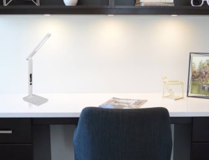 Lampa LED birou, incarcare wireless pentru IOS Android, 1 x LED max 15W, Alb - Img 4