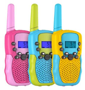 Set 2 Walkie Talkie pentru copii, Plastic, Ecran LCD, 6Km, 22 Canale, Multicolor