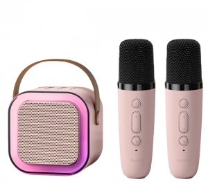 Set Boxa Karaoke, 2 Microfoane Wireless, Impact Vision®, Bluetooth 5.3, Portabil, Acumulator