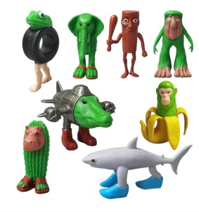 Set de 8 figurine italiene Brainrot, Tung Tung Tung Sahur, Tralalero Tralala, figurine de jucarie distractive pentru copii si adulti, excelent pentru raftul de colectie, birou si cadouri, multicolor