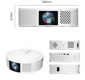Video proiector Wireless Smartix T269 Full HD 1080p , WIFI + BT 5.0 Dual Band, 25DB, Ecran mare de 200 inch, Durata de viata foarte lunga, Alb - Img 5