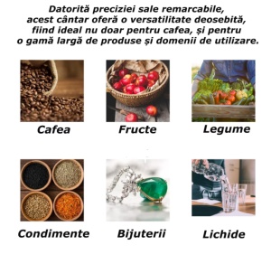 Cantar de Bucatarie pentru Cafea si alte alimente , cu Timer, 0.1g~3Kg, Display LCD, incarcare USB Type-C, Negru - Img 4
