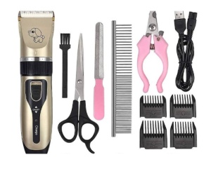 KIT Profesional ingrijire Caini, Pisici Smartix, Masina de taiat unghii, Aparat de tuns animale, Silentioasa, fara fir, Usor de folosit pentru incepatori, Lama de ceramica, 6 capete plus accesorii, Reincarcabila, Auriu - Img 6