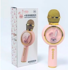 Microfon Karaoke cu bluetooth, boxa incorporata si lumini, Bunny - Img 4