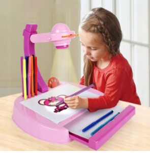 Set masuta desen, proiector, sertar, 24 imagini, 12 markere incluse, roz - Img 2