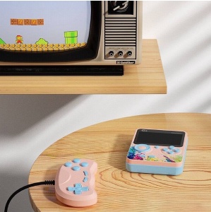 Consola Portabila de Jocuri Retro, Jocuri Clasice, Ecran LCD 3 Inch, Conectare la TV, Mod Multiplayer, Roz engros - Img 3