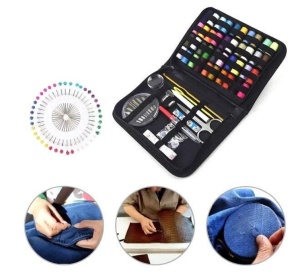 Kit complet pentru cusut 126 piese, cu geanta inclusa, negru - Img 3