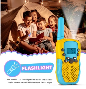 Set 2 Walkie Talkie pentru copii, Plastic, Ecran LCD, 6Km, 22 Canale, Multicolor - Img 3