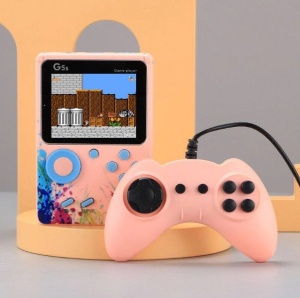 Consola Portabila de Jocuri Retro, Jocuri Clasice, Ecran LCD 3 Inch, Conectare la TV, Mod Multiplayer, Roz engros - Img 4