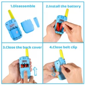 Set 2 Walkie Talkie pentru copii, Plastic, Ecran LCD, 6Km, 22 Canale, Multicolor - Img 4