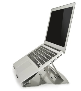 Suport universal pentru laptop, design pliabil si telescopic, 22 x 24 cm, Gri - Img 3
