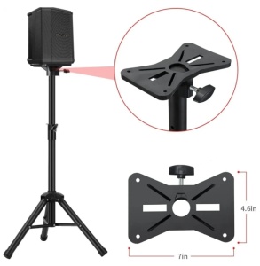 Trepied stativ pentru boxe, din metal cu suport de plastic, inaltimea maxima 150 cm, greutatea maxima 40 kg - Negru - Img 2