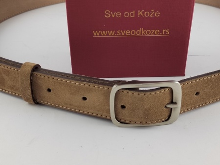 Braon krem ženski kaiš od velura - Img 5