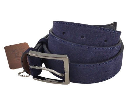 Indigo muški kaiš od prevrnute kože za farmerice i pantalone - Img 4
