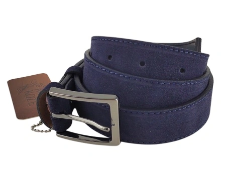 Indigo muški kaiš od prevrnute kože za farmerice i pantalone - Img 4