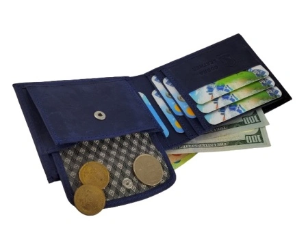 Kožni novčanik Junior plavi brušeni - Img 8