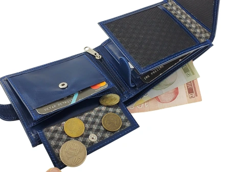 Veliki kožni novčanik KING plavi - Img 5