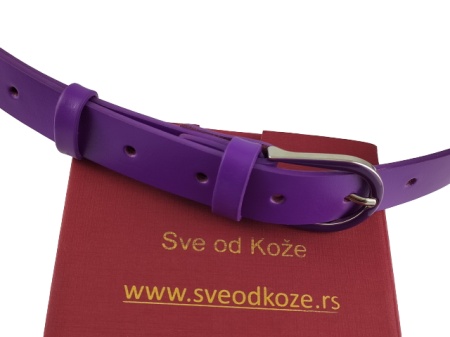 Uski ljubičasti ženski kožni kaiš - Img 2
