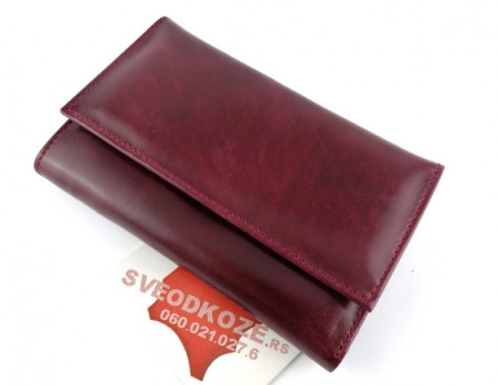 Ženski kožni novčanik Elegant bordo