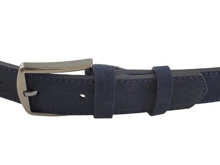 Dark blue muški velur kaiš za farmerice - Img 6