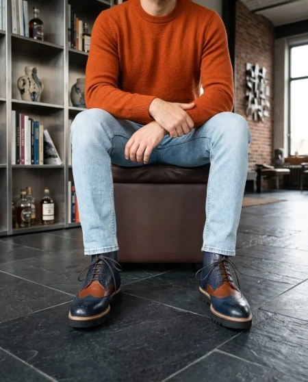 Teget braon duboke kožne cipele Real Man - Img 2