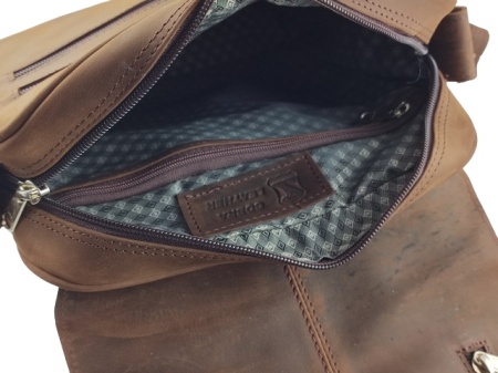 Velika Leather svetlo braon brušena kožna torba - Img 8