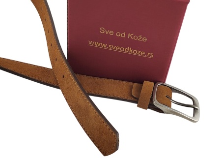 Ženski kaiš od prevrnute kože Karamela - Img 4