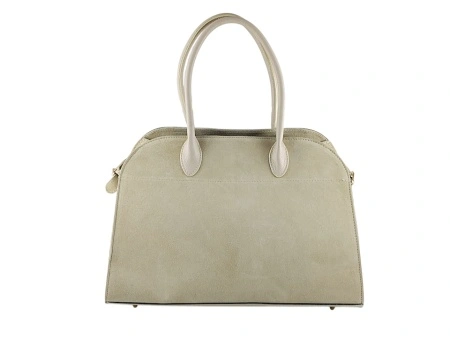 Ženska bež kožna tašna od velura xxxl - Img 3