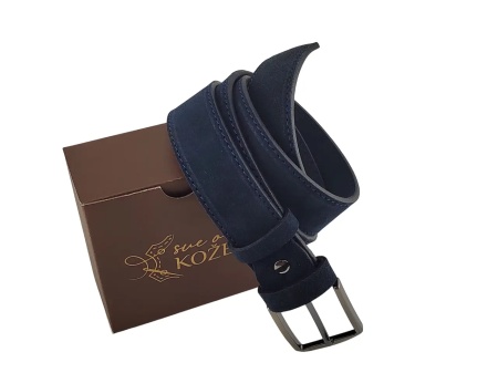 Dark blue muški velur kaiš za farmerice - Img 5
