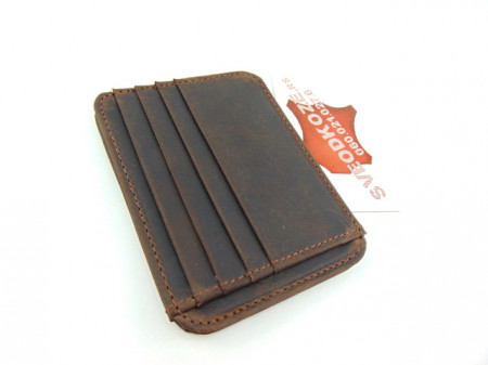 Držač za kartice i novac card holder tamno braon brušeni