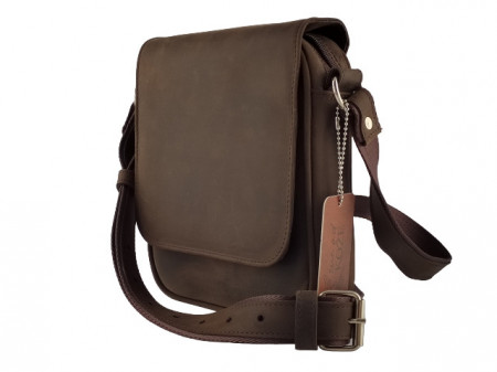 Kožna torba Leather tamno braon brušena