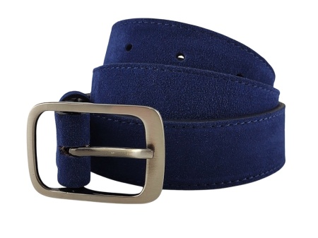 Plavi ženski kaiš od prevrnute kože - Img 4