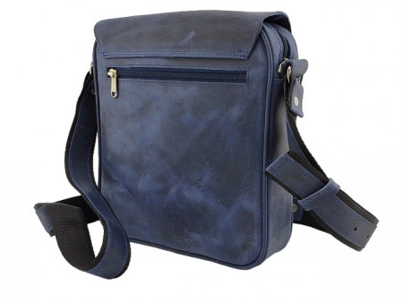 Velika Leather plava brušena kožna torba - Img 3